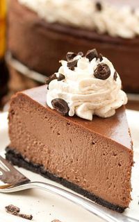 a slice of chocolate pie with whipped cream on top