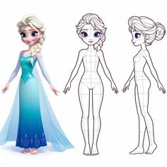 the frozen princess is standing next to each other