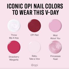 There are so mani ways to express your love this #ValentinesDay starting with your nails 😍💅 Try one of our iconic shade or swipe if you’re looking to try a new shade for this special day!

Head to our #linkinbio to explore these shades and comment which one is your fave below👇

#OPI #OPIObsessed #ValentinesDayNails #NailPolish #VDayNails #PinkNailPolish #PurpleNailPolish #RedNailPolish #NailPost Opi Valentines Day Nails, Opi Valentines Colors, Opi Pinks Shades, Opi Pink Gel Polish Shades, Opi Pink Nail Polish Shades Gel, Opi Pink Nail Polish Shades, Opi Pink Nail Polish, Metallic Nail Colors, Pink Nails Opi