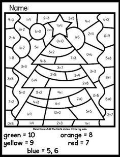 the color by number worksheet for kids to learn how to use numbers and colors