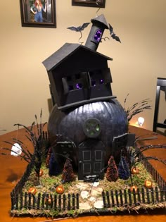 a halloween house made out of a pumpkin