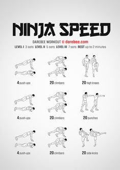 a poster with instructions for how to do ninja speed in the gym, including an image of