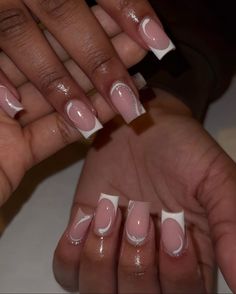 nail inspo | nails | french tips | acrylic | pattern | cute | small | neat | nails | inspo Square Acrylic Nails French, Acrylic Nails French Tip, White Tip Acrylic Nails, Acrylic Nails French, Nails French Tip, Tapered Square Nails, White Acrylic Nails