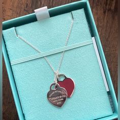 New Tiffany Necklace Received As A Gift. Never Worn/Not Taken Out Of The Box. Comes With Original Bag. Tiffany And Co Red Heart Necklace, Red Tiffany Necklace, Tiffany Necklaces, Necklaces Ideas, Tiffany And Co Necklace, Return To Tiffany, Tiffany Necklace, Double Heart Necklace, Red Pendants