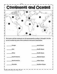 the oceans and oceans worksheet