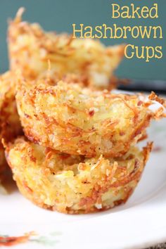 baked hash browns cups on a white plate