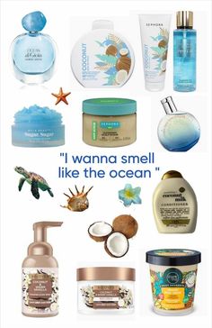 Smell Like The Ocean, Blue Aesthetic Ocean, Coconut Smell, Healthy Girl Era, Coconut Milk Conditioner, Summer Core, Shower Skin Care, Body Smells, Pretty Skin Care