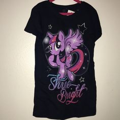 My Little Pony Shirt Sleeve Shirt Brand New With Tags On Size L (6x Midnight Navy Color Purple Long Sleeve Top With Character Print, Cute Long Sleeve Purple T-shirt, Purple Cartoon Print Fun T-shirt, Purple Character Print Short Sleeve Top, Purple Short Sleeve Top With Character Print, Cute Purple Top With Graphic Print, Cute Purple Tops With Character Print, Fun Purple Short Sleeve T-shirt, Cute Purple Shirt With Graphic Print