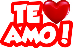 the word te amo written in spanish with a red heart