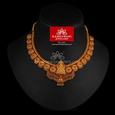 Gold Jwellary, Matte Gold Jewelry, Exquisite Diamond Necklace, Gold Jewellery India, Antique Gold Necklace, Kameswari Jewellers, Gold Bridal Necklace, Gold Jewelry Outfits