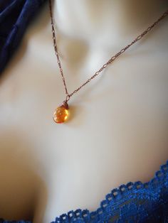 "This necklace is made with a gorgeous topaz colored Czech glass teardrop measuring 12mm W x 16mm L and is hung on an 17-19\" antique copper chain, or black cord, your choice! This piece has a beautiful golden glow, it really pops and is perfect for Fall! Length is 16\" -18\" Length of chain or cord can be changed as requested but if no notes to seller are made the default will be measurements as above. Your necklace will come in a cute organza pouch or our signature gift box all ready for gift Amber Pendant Necklace, Ajr Concert, Fall Necklace, Birthday Necklace, Autumn Necklace, November Birthday, Organza Pouch, Golden Necklace, Topaz Color