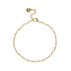 A pair of 18K gold-plated brass cubic zirconia accent these hoop huggie earrings Dainty Gold Sterling Silver Bracelet For Everyday, Gold Plated Figaro Chain Link Bracelet, Dainty Gold-plated Bracelet With Figaro Chain, Dainty Gold Plated Bracelet With Figaro Chain, Dainty Sterling Silver Link Bracelet, Delicate Chain Gold-plated Bracelet, Gold Plated Figaro Chain Bracelet, Gold Link Sterling Silver Bracelet In Minimalist Style, Gold Sterling Silver Link Bracelet Minimalist Style