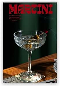 a magazine cover with an image of a martini