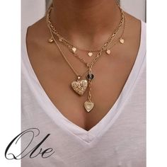 Details: Heart Type: Pendant Necklaces, Layer Sets Material: Alloy Color: Gold Style: Casual Metal Color: Gold 22672 Gold Jewelry With Heart Graphic For Valentine's Day, Heart Type, Gold Style, Heart Charm, Necklace Set, Womens Jewelry Necklace, Charm Necklace, Summer Fashion, Jewelry Necklaces