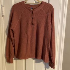 *Nwt* Waffle-Knit Dark Rose Top From Old Navy- Very Soft, Never Worn. Smoke Free, Pet Free Brown Waffle Knit Long Sleeve Top, Brown Waffle Knit Casual Sweater, Brown Long Sleeve Waffle Knit Tops, Casual Brown Waffle Knit Sweater, Cozy Brown Waffle Knit Sweater, Pink Waffle Knit Winter Tops, Dark Rose, Waffle Knit Top, Navy Pink