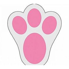 a pink paw print on a white background