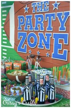 the party zone is full of football snacks