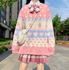 Devi Goddess, Style Kawaii, Kawaii Fashion Outfits, Kawaii Aesthetic, Comfy Sweaters, J Fashion, Mode Inspo, Kawaii Clothes, Casual Sweaters