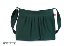 $37 Green Canvas Bag Purse Pleated Bag Washable Bag, Fully Lined, Zippered Closure, Sling Bag, Medium Size Bag, Weekender, Travel Bag Green Canvas Bag, Pleated Bag, Bag Names, Weekend Travel Bags, Stylish Purse, Canvas Crossbody Bag, Embroidered Bag, Zippered Tote, Boho Bag