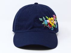 Sagittarius Constellation, Wash Baseball Cap, Summer Cap, Embroidered Baseball Caps, Flower Hats, Baseball Hat, Light Denim, Back Strap, Embroidered Flowers