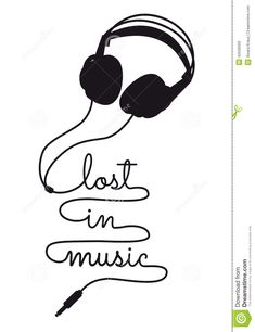 headphones with the words lost in music