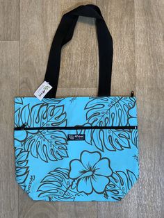 Hawaiian Print Shoulder Tote Bag/Handbag/13.5x15/everyday use/business/school/back to school/mother's day/gift for mom/made in hawaii/aloha  Monstera Black Monstera Teal Monstera Cream Monstera Pink Pineapple L Brown  13.5Hx15W (strap 11.5in)  *Zipper closure upside *Zipper front wide pocket Tropical Blue Bag For Everyday Use, Blue Tropical Rectangular Bag, Tropical Blue Rectangular Bag, Hawaii Gift, Women's Totes, Hawaii Aloha, Pink Pineapple, Bags Casual, Work Tote Bag