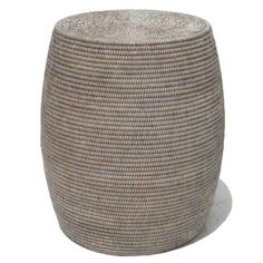 an outdoor stool made out of woven material