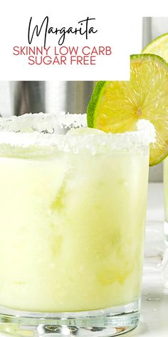 the margarita is garnished with sugar and lime