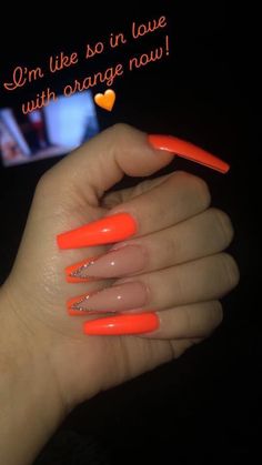 Orange Nail, Nail Swag, Neon Nails, Orange Nails, Nails Toes, Nail Nail