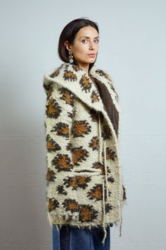 Leopard print (animal print) wool warm long jacket (short coat) with hood This amazing jacket will be your best friend for winter! The best decision for fall-winter season in 2021. Made from a lovely quality lamb wool or sheep wool with leopard design and fully lined with linen. Fastens - tie. Side pockets. Big hood. Length: Knee length or just above. Clothing style: street style SIZE: S-M Length sleeve - 73cm (27,8 inch) Shoulders - 37 cm (14,5 inch) Length - 83 cm (32,6 inch) Hem - 128 cm (50, Leopard Jacket, Coat With Hood, Leopard Design, Boho Jacket, Long Coats, Long Wool Coat, Jacket With Hood, Casual Hat, Long Jacket