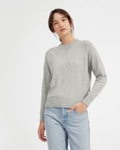 Women’s Cashmere Crew | Everlane Winter Cashmere Tops For Daywear, Everyday Fine Knit Cashmere Tops, Fall Cashmere Tops For Daywear, Classic Relaxed Fit Cashmere Tops, Versatile Fitted Sweater For Everyday, Fitted Cashmere Sweater For Daywear, Classic Sweater With Relaxed Fit For Daywear, Classic Relaxed Fit Sweater For Daywear, Everlane Long Sleeve Sweater