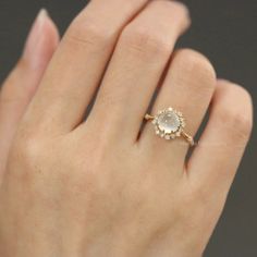 Delicate Moonstone Ring With Rose Cut Diamonds, Round Jade Jewelry For Wedding, Dainty Cluster Ring With Gemstone, Round Diamond Crystal Ring, Wedding Rings With Jade Gemstones, Delicate Cluster Ring With Rose Cut Diamonds, Delicate Rose Cut Diamond Cluster Ring, Jade Gemstone Wedding Rings, Delicate Moonstone Diamond Ring