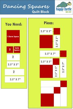 a poster showing how to use squares for quilting