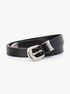 This is a comfortable and refined belt by STCO that is made out of high quality and sturdy material. With minimal mood of the design and comfortable wear, you can style it for your daily outfit.- Adjustable size with holes- Slim width and unique metal parts- Minimal and refined mood Chic Black Belt Buckles For Work, Casual Black Belts For Everyday, Casual Black Belt For Everyday, Sleek Black Belt For Workwear, Sleek Black Belts For Work, Trendy Black Leather Belt Buckles, Trendy Black Leather Belt Buckle, Trendy Black Belt With Metal Pin Buckle, Modern Black Belt Buckles For Everyday