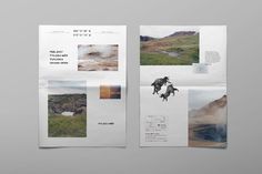 an open brochure with photos and text on the front, inside and out