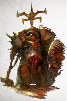 an image of a warhammer with large horns