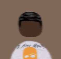 a man with an orange beard and black hair wearing a t - shirt that says x any meany