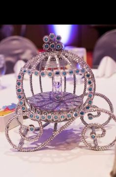 a tiara sitting on top of a white table