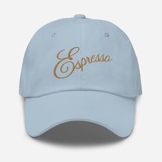 Espresso Dad hat. Is it that sweet? I guess so!! You'll be head over heels with this timeless piece!  * 100% chino cotton twill * 3 ⅛" (7.6 cm) crown * Adjustable strap with antique buckle This product is made especially for you as soon as you place an order, which is why it may take us a bit longer to deliver it to you. Making products on demand instead of in bulk helps reduce overproduction, so thank you for making thoughtful purchasing decisions! Fitted Cotton Hat With Curved Brim, Trendy Cotton Dad Hat With Short Brim, Spring Cotton Dad Hat With Flat Brim, Classic Hats With Letter Print For Spring, Retro Cotton Hat With Letter Print, Trendy Fitted Cotton Hat, Cotton Dad Hat With Letter Print And Short Brim, Casual Hat With Letter Print, Vintage Cotton Dad Hat With Short Brim