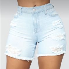 Fn Light Wash Distressed Denim! Nwt!! Size 7! Medium Strech! Great For Summer! *Shorts Look Lighter In Picture* Exclusive Offer: Buy 1, Get 1 Free!! Choose Free Item Of Less Then Or Equal Value ($15) Distressed Denim Blue Shorts, Ripped Light Wash Shorts, Ripped Shorts For Summer, Trendy Knee-length Blue Shorts, Ripped Summer Shorts, Ripped Denim Blue Shorts, Ripped Short Summer Bottoms, Trendy Blue Cutoff Bermuda Shorts, Summer Jean Shorts In Denim Blue