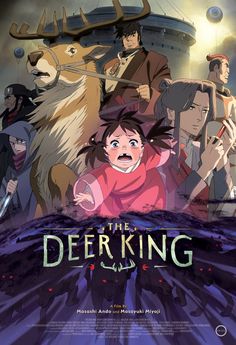 the poster for the movie, the deer king with an image of people and animals