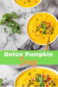 A creamy, delicious detox pumpkin soup that will warm your soul. Perfect for a cozy fall day. Easy to make. Vegan, dairy-free, gluten-free. #fallsoup #pumpkin #pumpkinsoup #creamysoup #detoxsoup #pumpkinsouprecipe #pumpkinrecipe #fallrecipes #thanksgiving Detox Diet 3 Day, Pumpkin Recipes Quick, Pumpkin Recipes Easy, Pumpkin Soup Recipe, Fall Recipes Healthy, Autumn Recipes, Candida Diet, Carb Dinner, Vegan Soups