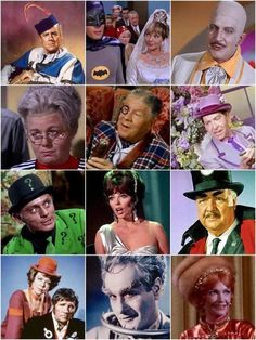 many different pictures of people in hats and costumes