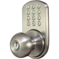 an electronic door lock with the keypad on it