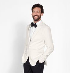 White Dinner Jacket Tuxedo | The Black Tux White Dinner Jacket, White Tuxedo Jacket, Suit Prom, Groom Tux, White Dinner, Tuxedo Black, Groom Tuxedo, White Tuxedo, Cream Jacket