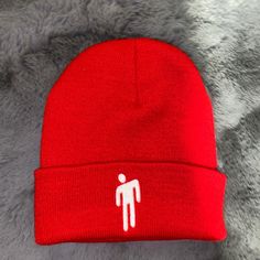 Brand New Red Billie Eilish Beanie Super Cute Never Worn Same Day Shipping Red Beanie For Streetwear, Red Beanie For Fall, One Size Fits Most, Casual Red Cotton Beanie, Red Cotton Winter Beanie, Casual Red Winter Beanie, Red Casual Beanie For Streetwear, Trendy Red Beanie Hat, Red Billie Eilish, Billie Eilish Beanie