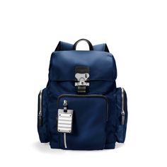 Navy Fpm Milano, Bluebird Vintage, Navy Backpack, Neoprene Fabric, Luggage Sizes, Marina Blue, Medium Backpack, Blue Crew, Diamond Print