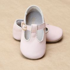 L'Amour Infant Girls Evie T-Strap Pink Napa Leather Crib Mary Jane - PetitFoot.com Baby Jane, Infant Girls, Jane Dress, Crib Shoes, Leather Mary Janes, Girl Baby Shower, Mary Jane Shoes