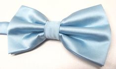 Mens Bowtie. Pastel Blue Bowtie With Matching Pocket Square Option Elegant Blue Adjustable Bow Tie, Blue Bow Tie With Butterfly Knot For Formal Events, Summer Formal Ties With Satin Bow, Satin Standard Tie Bow, Blue Decorative Bow Standard Tie, Formal Summer Bow Tie With Satin Bow, Adjustable Solid Tie With Satin Bow, Blue Wedding Ties With Decorative Bow, Blue Bow With Butterfly Knot