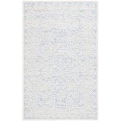 a white and blue rug on a white background